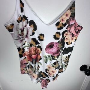 Gaze Floral and Leopard Print Bodysuit